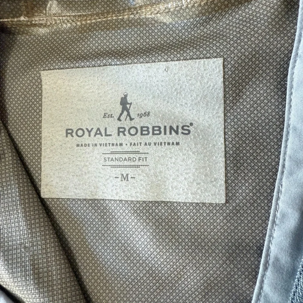 Royal Robbins Men's Grey Hooded Lightweight Waterproof Rain‎ Jacket Size M